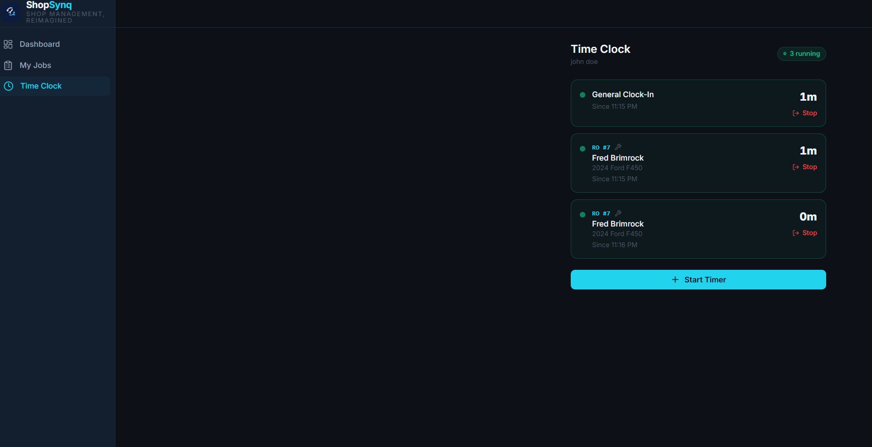 ShopSynq Time Clock